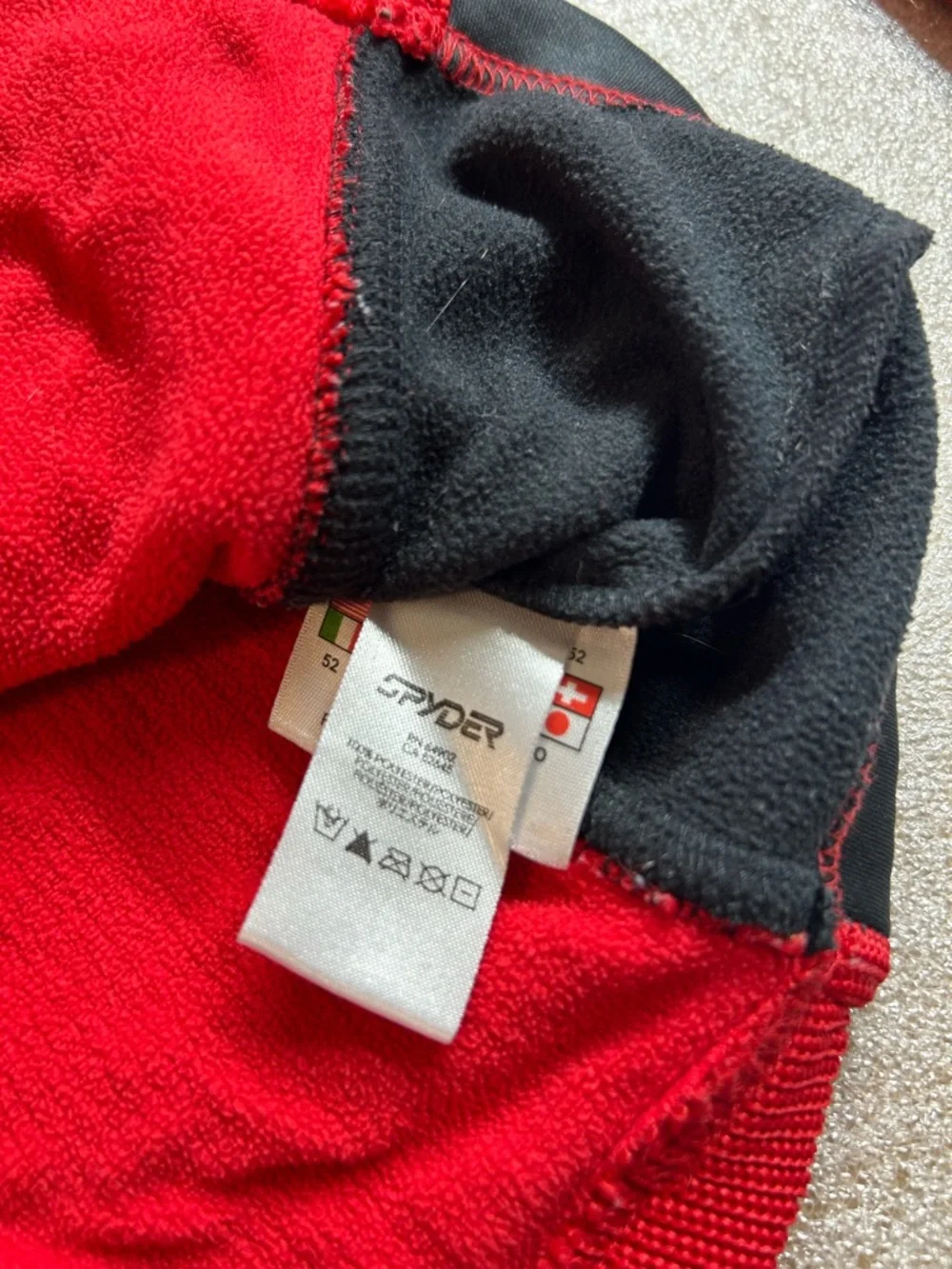 Spyder Red and Black Quarter-Zip Performance‎ Sweater